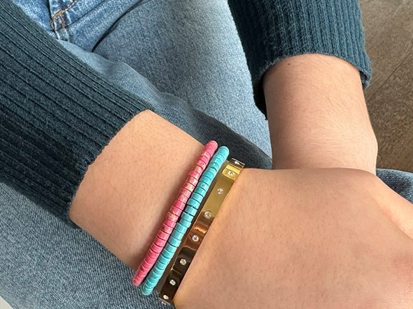 Sparkling Color Crush Bracelet Set | Turquoise & Pink - Image 2
