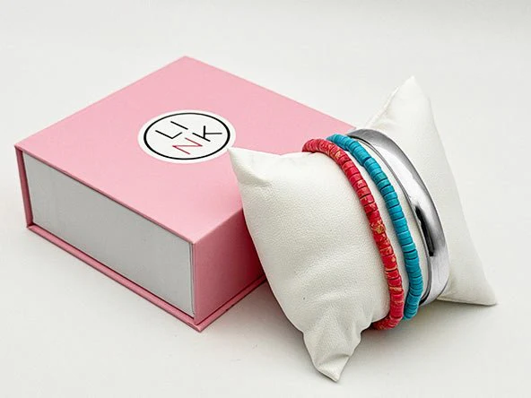 Bold Color Crush Bracelet Set | Turquoise & Pink - Image 3