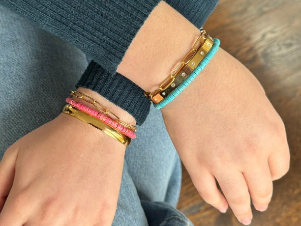 Bold Elegant Radiant Bracelet Set | Pink - Image 2