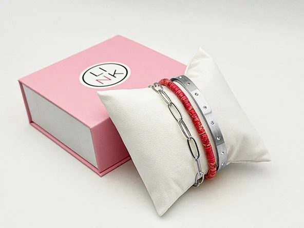 Sparkling Elegant Radiant Bracelet Set | Pink - Image 3