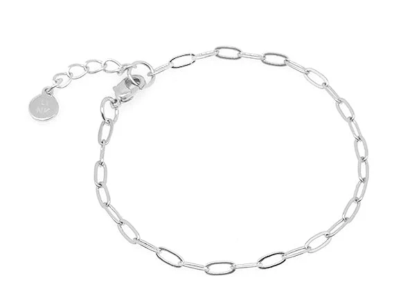 Delicate Sparkling Small Paperclip Chain Bracelet - Image 4