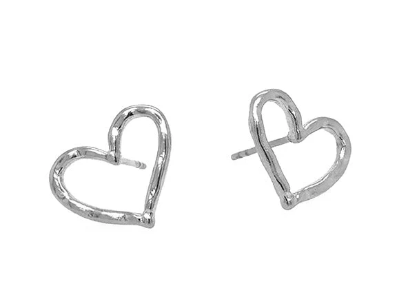 Open Heart Stud Earrings - Image 4