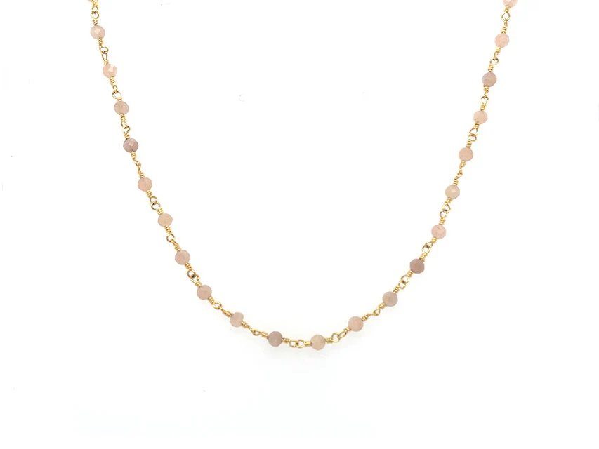 Treasure Box | Peach Moonstone Rosary Chain - Image 4