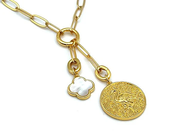 Quatrefoil Mother of Pearl Pendant - Image 4