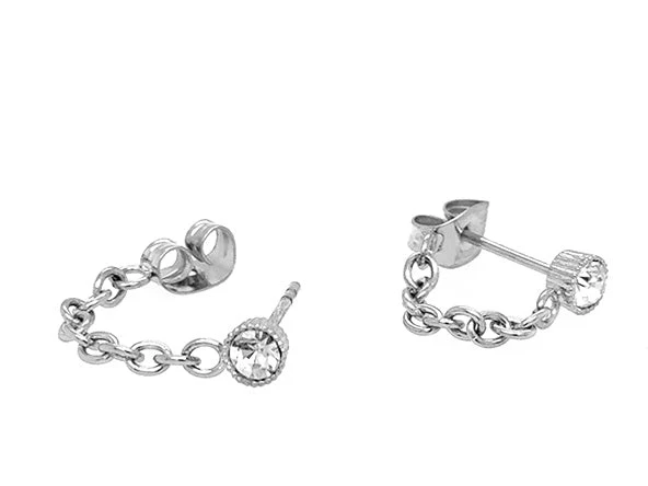 Sparkle Chain Stud Earrings - Image 4