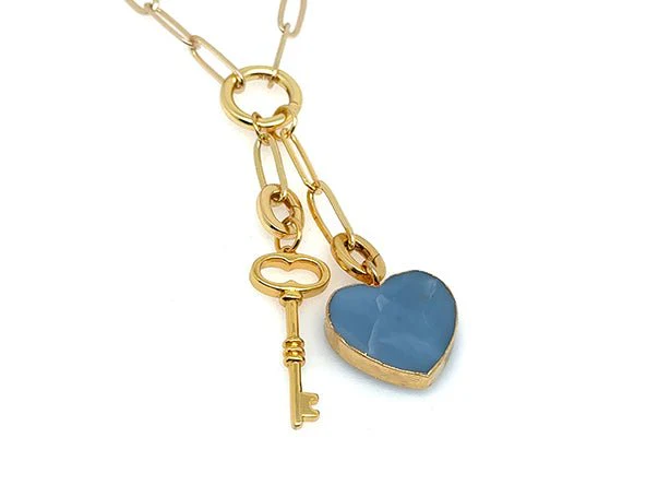 Timeless Heart Pendant | Natural Blue Opal - Image 3