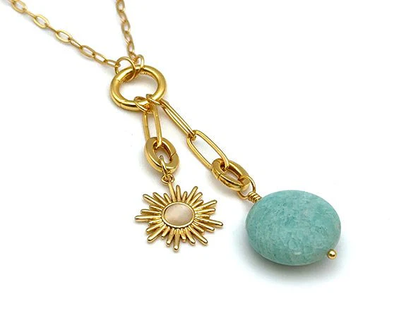 Vintage | Amazonite Coin Pendant - Image 2