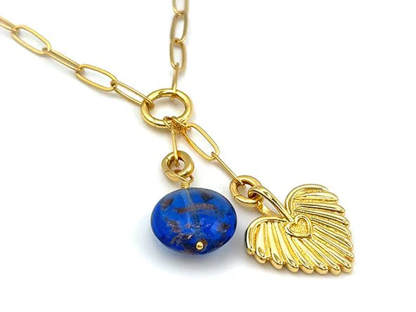 Vintage | Dark Blue Foil Glass Pendant - Image 2