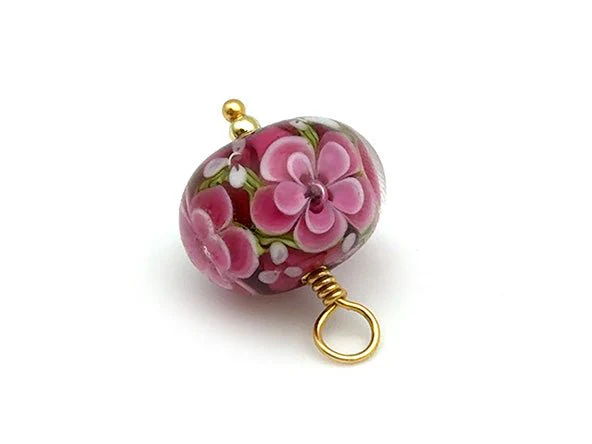 Vintage | Lampwork Floral Glass Bead - Image 3